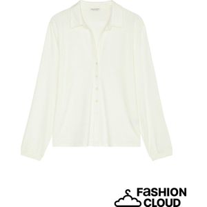 Blouse - Wit - Viscose - Loose Fit - Kent-kraag - V-hals