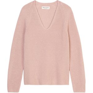 Marc OPolo Gebreide damestrui van biologisch katoen met V-hals, roze (dusty rose), XS