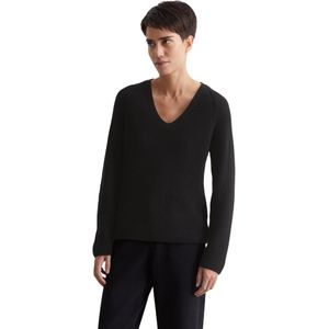 Marc O'Polo - Trui - Zwart - V-hals - Lange Mouwen - 100% Katoen