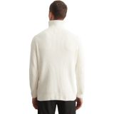 Marc O'Polo - Half Zip Trui - Ecru - Regular-fit - Katoen