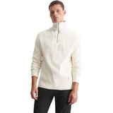 Marc O'Polo - Half Zip Trui - Ecru - Regular-fit - Katoen