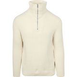 Marc O'Polo - Half Zip Trui - Ecru - Regular-fit - Katoen