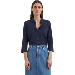 Marc O'Polo Dames jerseyblouse met kentkraag en verkorte mouwen, 873 gr, XS