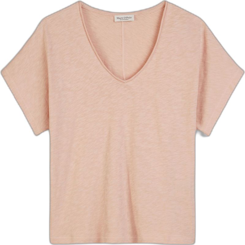 Marc O'Polo - Dames-T-shirt - Lichtgewicht Biologisch Katoen - V-hals