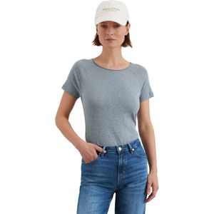 Marc O'Polo Dames T-shirt van biologisch katoen met boothals, 823, XXS