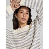 Gebreide Trui - Gestreept - Knitwear - Boothals - Lange Mouw