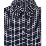 Marc OPolo Blouse - Blauw - Biologisch Katoen - Elegante Kent Kraag