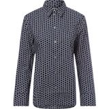Marc OPolo Blouse - Blauw - Biologisch Katoen - Elegante Kent Kraag
