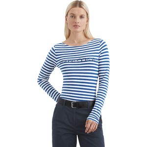 Marc O'Polo - Damesshirt - Two-tone - Jersey - Puur Katoen - Slim Fit