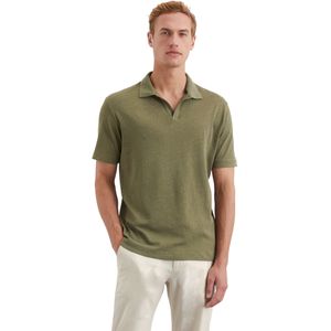 Marc O'Polo Poloshirt Riva Linen Blend Olivgrün - Größe L