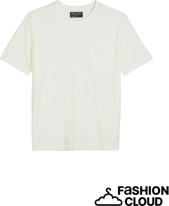 Marc O'Polo - T-shirt - Effen - Katoen - Regular Fit - Gestikt Logo