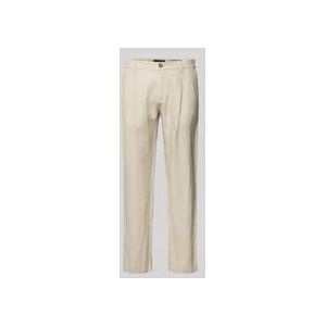 Marc OPolo Linnen broek voor heren, met elastische band, lang, Grijs Zijde, 32W / 32L