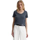 Marc O'Polo - Shirt - Antraciet - V-hals - Kwartmouw