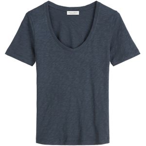 Marc O'Polo - Shirt - Antraciet - V-hals - Kwartmouw