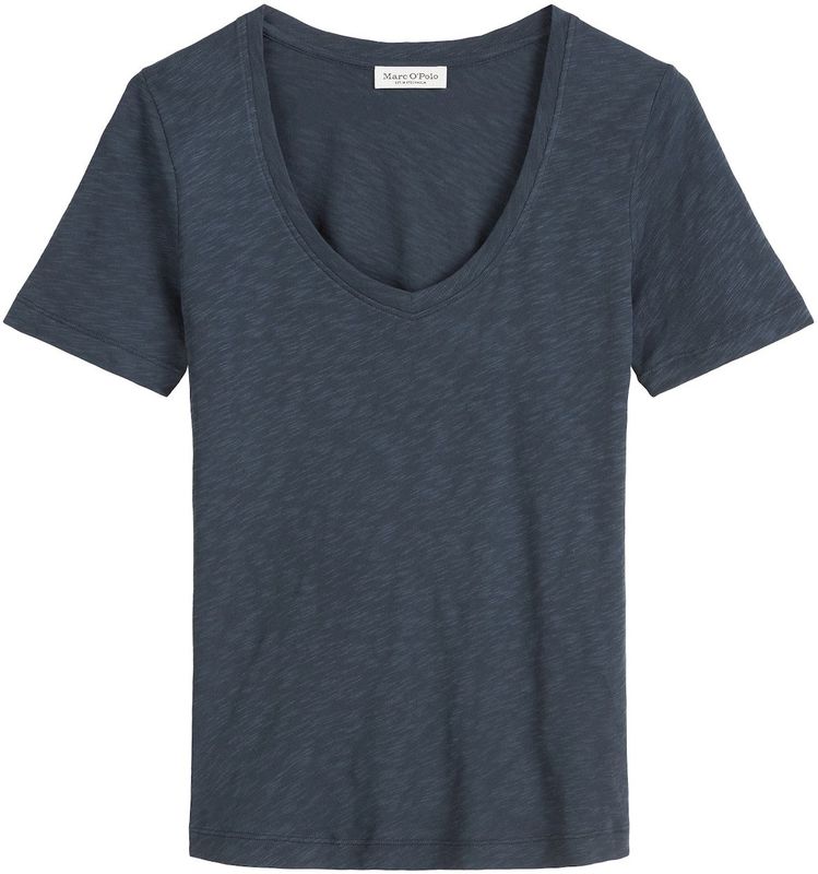 Marc O'Polo - Shirt - Antraciet - V-hals - Kwartmouw
