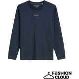 Marc O'Polo - Poloshirt - Nachtblauw - Lange Mouw - Ronde Hals