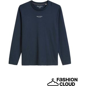 Marc O'Polo - Poloshirt - Nachtblauw - Lange Mouw - Ronde Hals