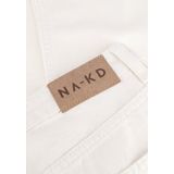 NA-KD Denim jeans met brede pijpen met rauwe zoom, Ecru, 30