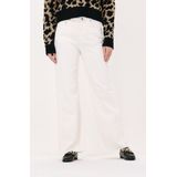 NA-KD Denim jeans met brede pijpen met rauwe zoom, Ecru, 30