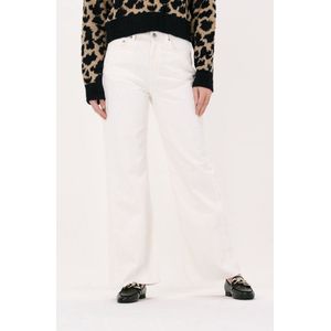 NA-KD - Wide Leg Raw Hem - Jeans - Gebroken Wit - Denim