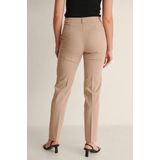NA-KD - Slim Fit - Broek - Donker Beige - Hoge Taille
