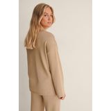 na-kd - Gebreide Trui - Donkerbeige - Oversize - Dames