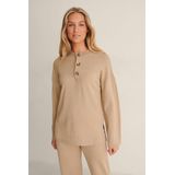 na-kd - Gebreide Trui - Donkerbeige - Oversize - Dames