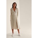 NA-KD - Midi-jurk - Lichtblauw - Ruit - V-hals