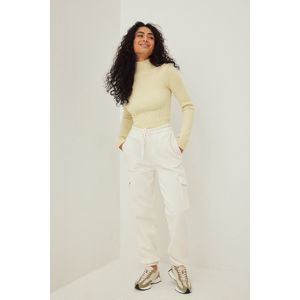 na-kd - Big Pocket - Joggingbroek - Ecru - Hoge Taille