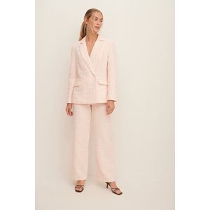 Na-Kd - Tweed Suit Broek - Lichtroze - Dames
