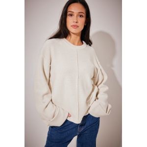NA-KD Folded Sleeve Knitted Sweater Dames Trui