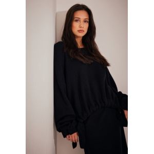 NA-KD - Drawstring Knitted Sweater - Trui - Groen - Gebreid