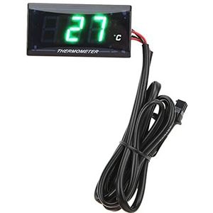 Digitale waterthermometer, gemakkelijk mee te nemen DC 12V nauwkeurig LCD-scherm Universele motorfiets watertemperatuurmeter voor motor(Groene achtergrondverlichting)