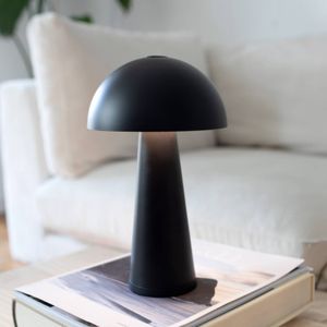 Sokkellamp - Zwart - Metaal - Paddestoelvormig - Draadloos - IP44