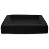 Bia Bed - Royal Fluweel Hoes Hondenmand - Zwart - Bia-7 - 120X100X15 cm