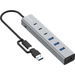 Prokord - 7-poorts USB 3.0 Hub - USB 3.2 Gen 1 Type-A en Type-C - USB 3.2 Gen 2 Type-A en Type-C