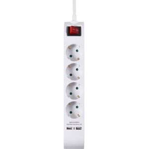 Prokord - Power Strip - Wit - 4x Socket - 2x USB - 2.1 Mah - 3m