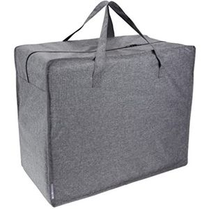 Bigso Box of Sweden Opbergtas, grote draagtas voor dekens, beddengoed, winterspullen enz. – praktische tas met versterkte handgrepen en ritssluiting �– beige
