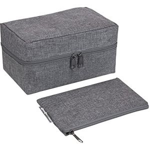 Bigso Box of Sweden Kofferorganizer voor accessoires, opbergdoos van polyester voor koffer en reistassen, opbergtas voor kabels, sieraden, paspoorten enz. - grijs
