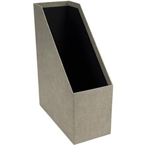 Bigso Box of Sweden ESTELLE Tijdschriftenhouder voor tijdschriften, tijdschriften en mappen - Praktische organizer van vezelplaat en papier in linnenlook - Stabiele tijdschriftenhouder met handvat -