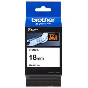 Brother - STe-141 - Stenciltape - Zwart - Transparant - 18 mm x 3 m
