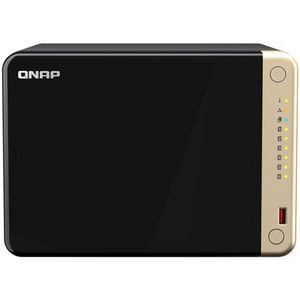 QNAP TS-664 NAS Tower Intel® Celeron® N5095 8 GB DDR4 0 TB QNAP QTS Zwart, Brons
