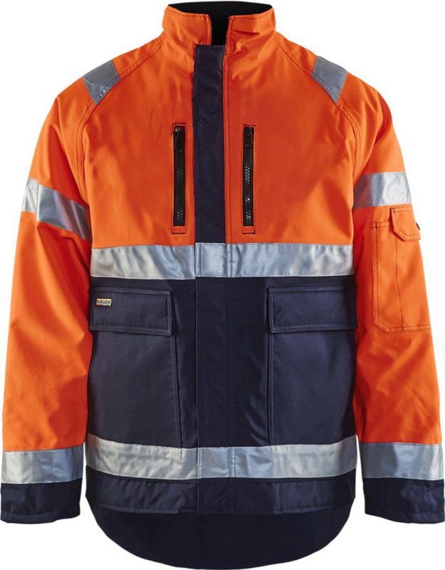 Blåkläder - 4827-1977 - Winterjas - High Vis - Oranje/Marineblauw - Waterdicht - Ademend