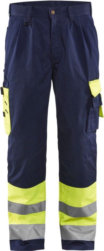 Blaklader 1584 Werkbroek High Vis Geel/Marineblauw