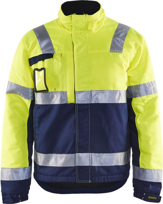 BLAKLÄDER® Herren Warnjacke Winter 4862 gelb, marine Größe 2XL