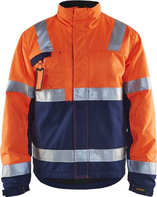 Blåkläder - 4862-1811 - Winterjas - High Vis - Oranje/Marineblauw - Water- en Vuilafstotend Materiaal