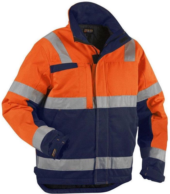BLAKLÄDER® Herren Warnjacke Winter 4862 orange, marine Größe S