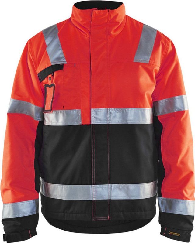 BLAKLÄDER® Herren Warnjacke Winter 4862 rot, schwarz Größe L