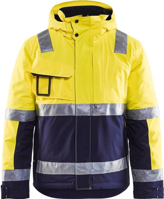 Blåkläder 4870-1987 Winterjas High Vis High Vis Geel/Marineblauw maat 4XL
