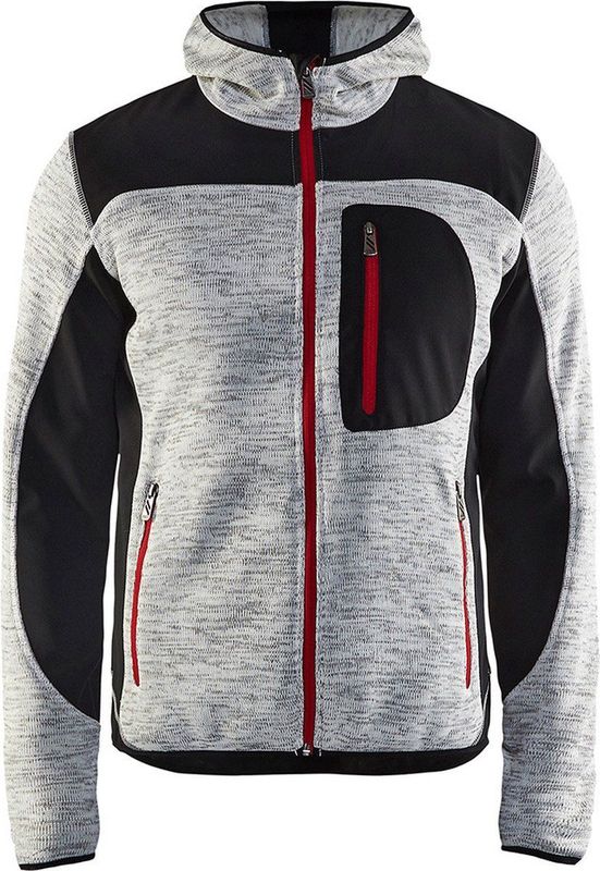 BLAKLÄDER® Herren Strickjacke 4930 hellgrau/schwarz Größe 2XL